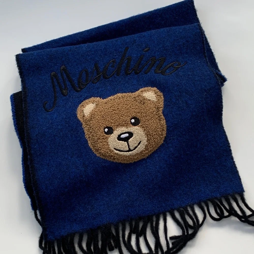 💙💙💙 Moschino wool blend teddy bear scarf - Picture 1 of 5